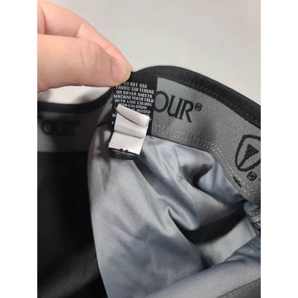 Golf Pro tourflat front 4 way stretch black pants Size 38x29 athleisure preppy